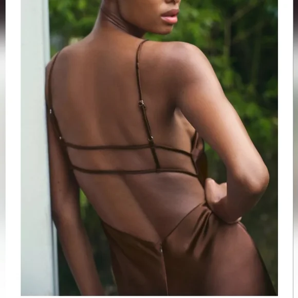 Zara Brown Midi Dress - Picture 2 of 6